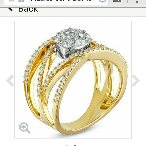 ISO - 1 CT. T.W. & 14KYG CROSSOVER RING - Picture 2 of 2